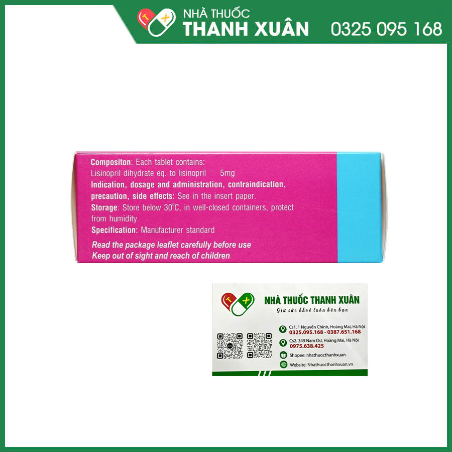 Haepril 5mg thuốc điều trị tăng huyết áp, suy tim, nhồi máu cơ tim cấp và biến chứng thận của bệnh đái tháo đường